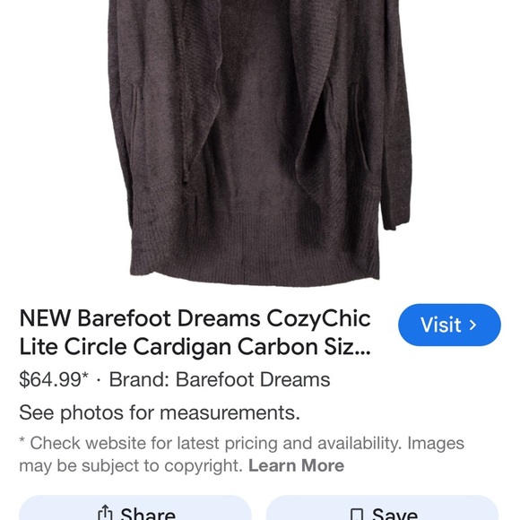 Barefoot Dreams NWT CozyChic Ultra Lite Circle Cardigan in Navy Size 2X - Picture 13 of 14